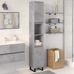 vidaXL Bathroom Cabinet Cupboard Vanity Unit Concrete Grey Engineered Wood