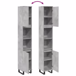 vidaXL Bathroom Cabinet Cupboard Vanity Unit Concrete Grey Engineered Wood - Additional view 7