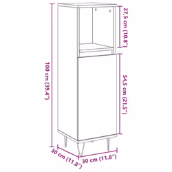 vidaXL Bathroom Cabinet Cupboard Vanity Unit Concrete Grey Engineered Wood - Additional view 9