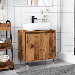 vidaXL Bathroom Cabinet Sink Cupboard Vanity Unit Old Wood Engineered Wood - Additional view 2