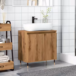 vidaXL Bathroom Cabinet Sink Cupboard Vanity Unit Artisan Oak Engineered Wood