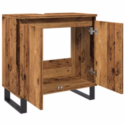 vidaXL Bathroom Cabinet Sink Cupboard Vanity Unit Old Wood Engineered Wood - Additional view 7