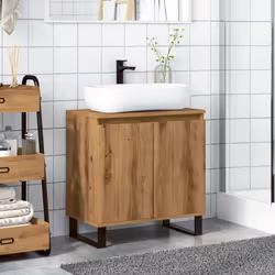 vidaXL Bathroom Cabinet Sink Cupboard Vanity Unit Artisan Oak Engineered Wood
