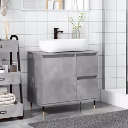 vidaXL Bathroom Cabinet Cupboard Vanity Unit Concrete Grey Engineered Wood