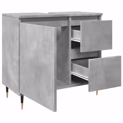 vidaXL Bathroom Cabinet Cupboard Vanity Unit Concrete Grey Engineered Wood - Additional view 7