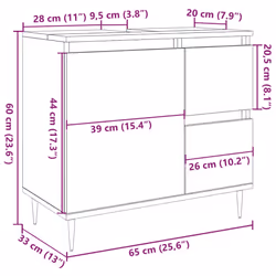 vidaXL Bathroom Cabinet Sink Cupboard Vanity Unit Engineered Wood - old wood