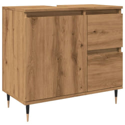 vidaXL Bathroom Cabinet Sink Cupboard Vanity Unit Engineered Wood - artisan oak
