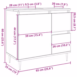 vidaXL Bathroom Cabinet Sink Cupboard Vanity Unit Engineered Wood - artisan oak - Additional view 10