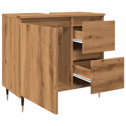 vidaXL Bathroom Cabinet Sink Cupboard Vanity Unit Engineered Wood - artisan oak - Additional view 6