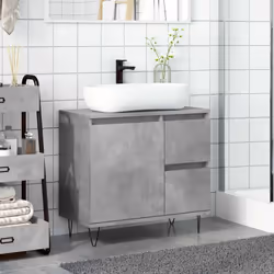 vidaXL Sink Cabinet Vanity Unit Storage Cupboard Concrete Oak Engineered Wood - Additional view 2