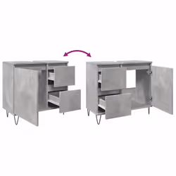 vidaXL Sink Cabinet Vanity Unit Storage Cupboard Concrete Oak Engineered Wood - Additional view 8