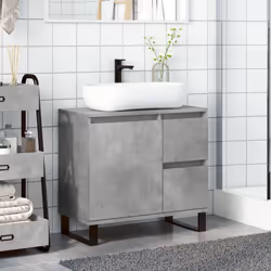 vidaXL Bathroom Sink Cabinet Storage Cupboard Concrete Grey Engineered Wood