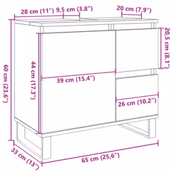vidaXL Bathroom Sink Cabinet Storage Cupboard Concrete Grey Engineered Wood