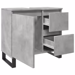 vidaXL Bathroom Sink Cabinet Storage Cupboard Concrete Grey Engineered Wood - Additional view 6