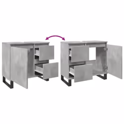vidaXL Bathroom Sink Cabinet Storage Cupboard Concrete Grey Engineered Wood - Additional view 7