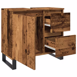 vidaXL Bathroom Sink Cabinet Storage Sink Cupboard Old Wood Engineered Wood - Additional view 6