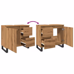 vidaXL Bathroom Sink Cabinet Storage Sink Cupboard Artisan Oak Engineered Wood - Additional view 7
