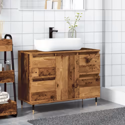 vidaXL Bathroom Cabinet Sink Cupboard Vanity Unit Old Wood Engineered Wood