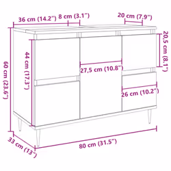 vidaXL Bathroom Cabinet Sink Cupboard Vanity Unit Old Wood Engineered Wood