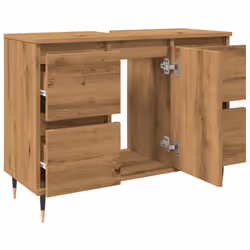 vidaXL Bathroom Cabinet Sink Cupboard Vanity Unit Artisan Oak Engineered Wood - Additional view 6