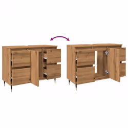 vidaXL Bathroom Cabinet Sink Cupboard Vanity Unit Artisan Oak Engineered Wood - Additional view 7