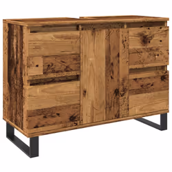 vidaXL Bathroom Sink Cabinet Storage Sink Cupboard Old Wood Engineered Wood