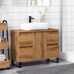 vidaXL Bathroom Sink Cabinet Storage Sink Cupboard Artisan Oak Engineered Wood - Additional view 2