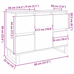 vidaXL Bathroom Sink Cabinet Storage Sink Cupboard Artisan Oak Engineered Wood - Additional view 3