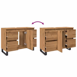 vidaXL Bathroom Sink Cabinet Storage Sink Cupboard Artisan Oak Engineered Wood - Additional view 8