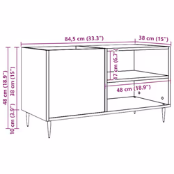 vidaXL Record Cabinet Sideboard Record Player Stand Old Wood Engineered Wood - old wood - Additional view 9