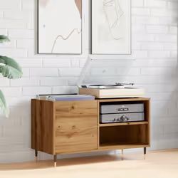 vidaXL Record Cabinet Sideboard Record Player Stand Old Wood Engineered Wood - artisan oak