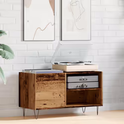 vidaXL Record Cabinet Record Player Stand Sideboard Old Wood Engineered Wood