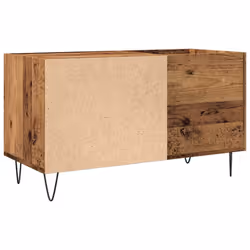 vidaXL Record Cabinet Record Player Stand Sideboard Old Wood Engineered Wood - Additional view 5