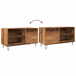 vidaXL Record Cabinet Record Player Stand Sideboard Old Wood Engineered Wood - Additional view 6