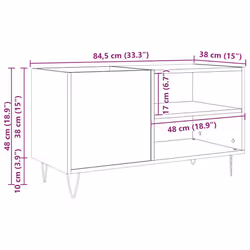 vidaXL Record Cabinet Record Player Stand Sideboard Old Wood Engineered Wood - Additional view 9