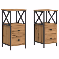 VidaXL 857253, Oak, Metal, Wood, 340 mm, 355 mm, 700 mm, 2 pc(s)