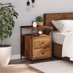 vidaXL Bedside Cabinet Nightstand Bed Side Table Old Wood Engineered Wood - 1 pcs