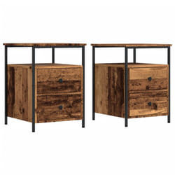 vidaXL Bedside Cabinet Nightstand Bed Side Table Old Wood Engineered Wood - 2 pcs