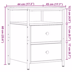 vidaXL Bedside Cabinet Nightstand Bed Side Table Old Wood Engineered Wood - 2 pcs