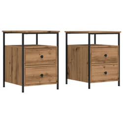 vidaXL Bedside Cabinet Nightstand Bed Side Table Artisan Oak Engineered Wood - 2 pcs