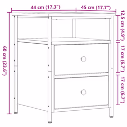 vidaXL Bedside Cabinet Nightstand Bed Side Table Artisan Oak Engineered Wood - 2 pcs