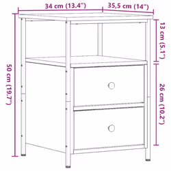 vidaXL Bedside Cabinets Nightstand Bed Table 2 pcs Artisan Oak Engineered Wood - old wood, 2 pcs - Additional view 10