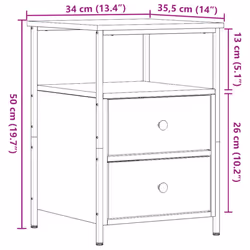 vidaXL Bedside Cabinets Nightstand Bed Table 2 pcs Artisan Oak Engineered Wood - artisan oak, 1 pcs - Additional view 9