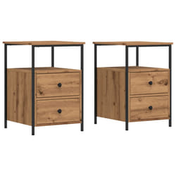 vidaXL Bedside Cabinets Nightstand Bed Table 2 pcs Artisan Oak Engineered Wood - artisan oak, 2 pcs