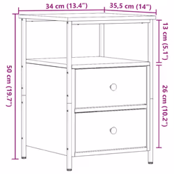 vidaXL Bedside Cabinets Nightstand Bed Table 2 pcs Artisan Oak Engineered Wood - artisan oak, 2 pcs - Additional view 10