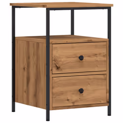 vidaXL Bedside Cabinets Nightstand Bed Table 2 pcs Artisan Oak Engineered Wood - artisan oak, 2 pcs - Additional view 4