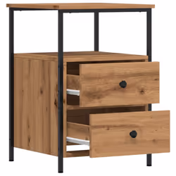 vidaXL Bedside Cabinets Nightstand Bed Table 2 pcs Artisan Oak Engineered Wood - artisan oak, 2 pcs - Additional view 7