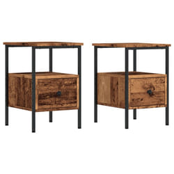 vidaXL Bedside Cabinets Nightstand Bed Table 2 pcs Old Wood Engineered Wood - 2 pcs