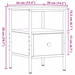 vidaXL Bedside Cabinets Nightstand Bed Table 2 pcs Old Wood Engineered Wood - 2 pcs - Additional view 10