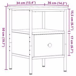 vidaXL Bedside Cabinets Nightstand Bed Table 2 pcs Artisan Oak Engineered Wood - 1 pcs